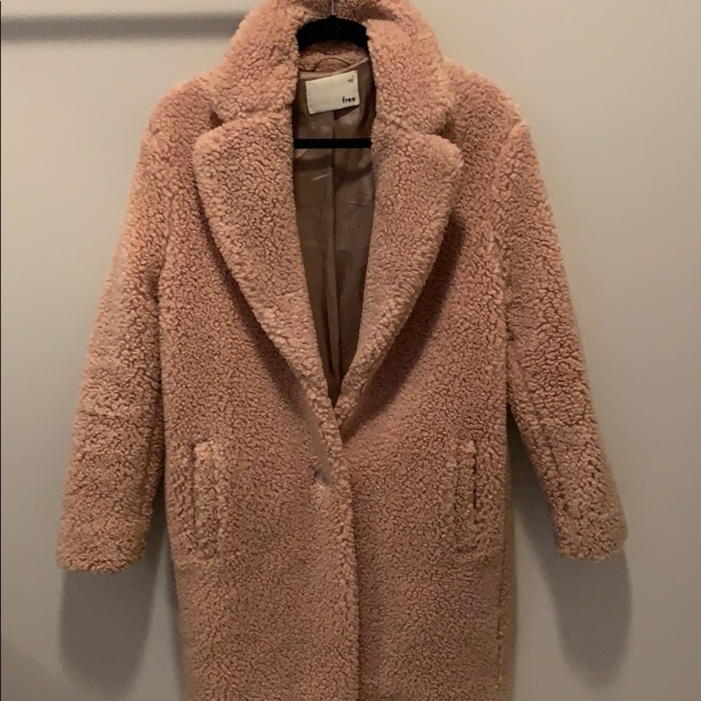 Light pink teddy coat, size small